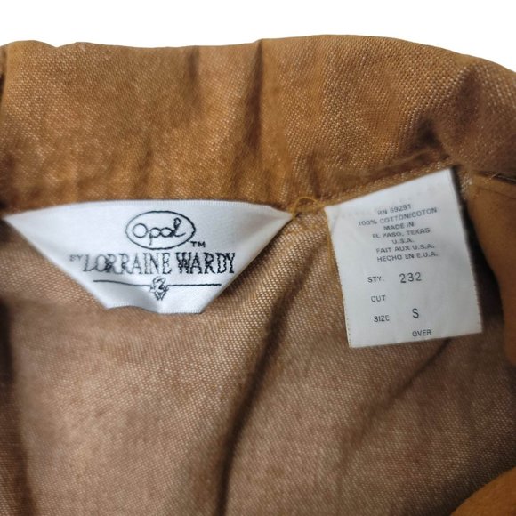 Vintage Lorraine Wardy western carpet panel cotton studded jacket brown small - Picture 5 of 6